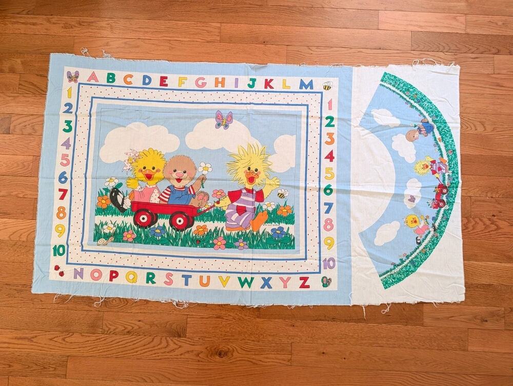 VTG Little Suzy's Zoo Animals Baby Duck Cotton Fabric Panel